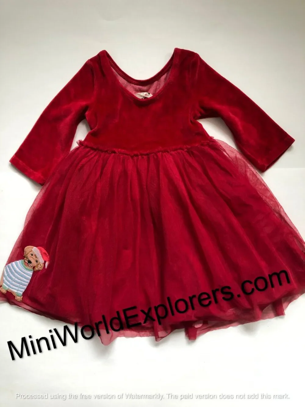 NWOT Mini Boden Velvet Tulle Appliqué Dress
